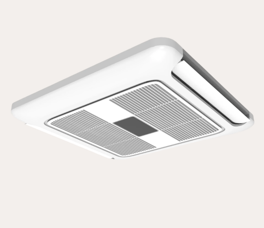 48V DC Rooftop Air Conditioner – 12,000 BTU, Low Profile, Fits 14″ × 14″ Openings, Complete Kit