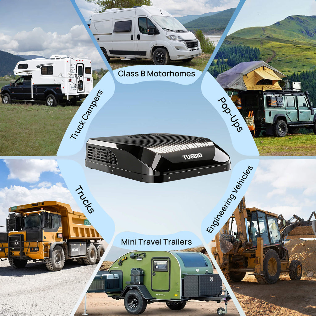 12V DC Rooftop RV Air Conditioner – 9,000 BTU, Inverter Compressor, Low Profile, App Control