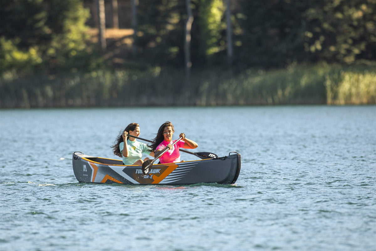 15'8" High-Pressure Drop-Stitch Inflatable Canoe – 3 Person, 573 lb Capacity, V-Shape Keel