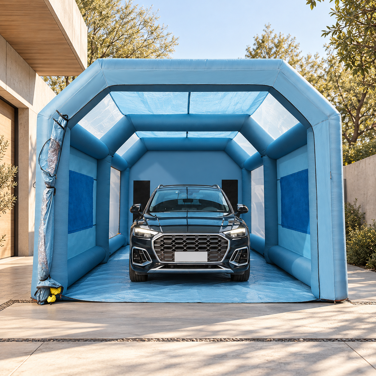 Inflatable Paint Booth 26 × 15 × 11 ft – Spray Booth Tent with Dual Blowers & 3-Layer Filter System