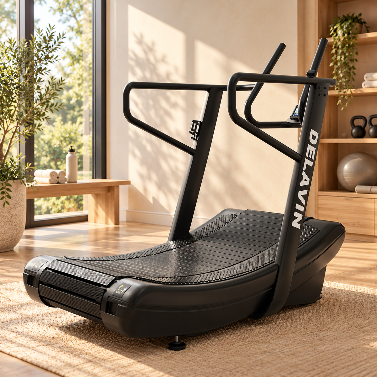 Curved Manual Treadmill – Non-Electric, 4 Resistance Levels, 440 lb Capacity