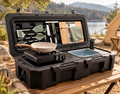 All-in-One Portable Camp Kitchen – Butane Stove, Sink with Rechargeable Faucet, 2-Gallon Water Tank, Weatherproof Case