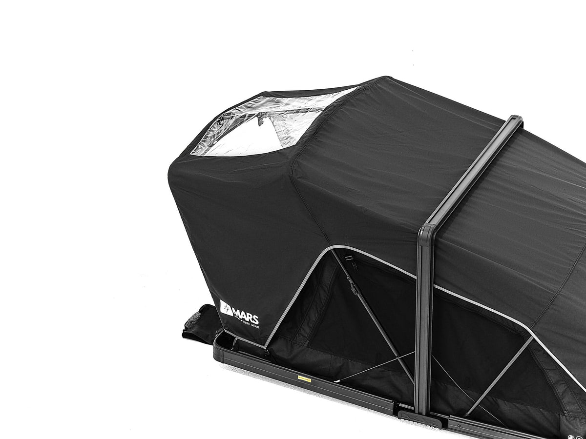 Fold-Over Hardshell Rooftop Tent – Sleeps 2, Telescopic Ladder, Insulation Liner, LED Light Bar