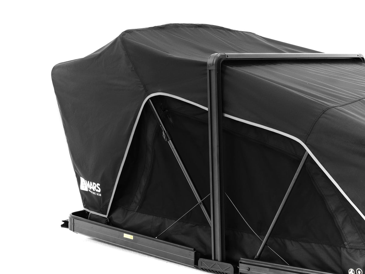 Fold-Over Hardshell Rooftop Tent – Sleeps 2, Telescopic Ladder, Insulation Liner, LED Light Bar