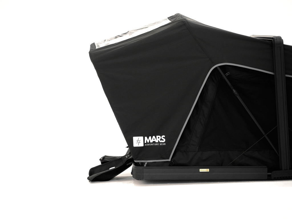 Fold-Over Hardshell Rooftop Tent – Sleeps 2, Telescopic Ladder, Insulation Liner, LED Light Bar
