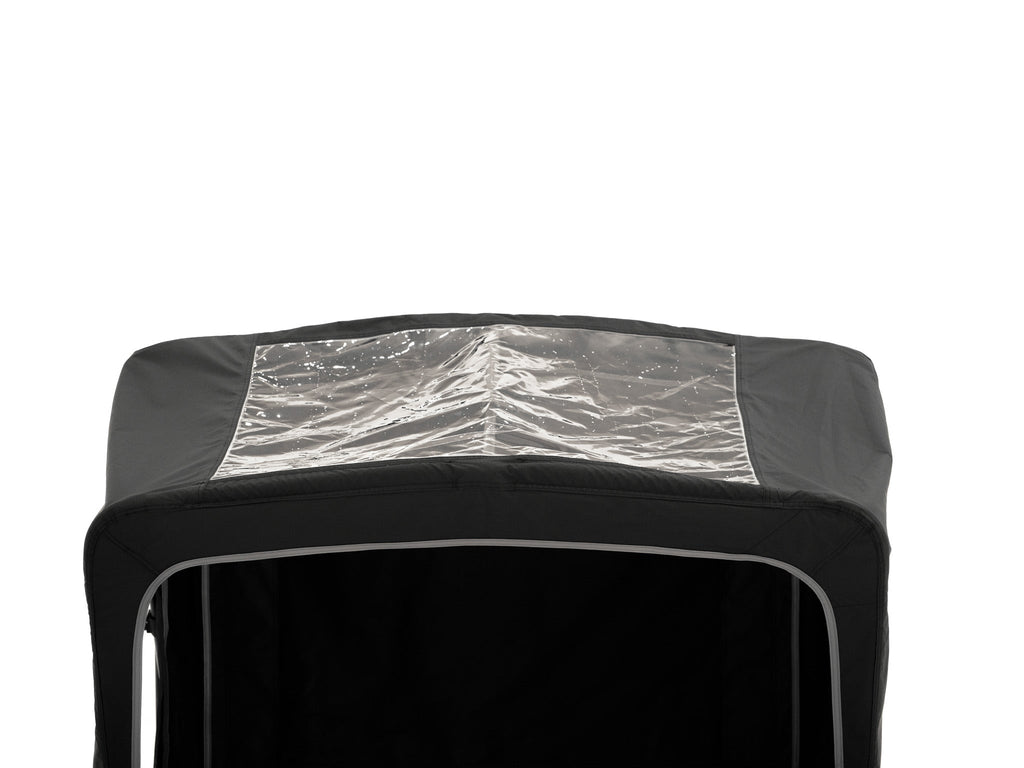 Fold-Over Hardshell Rooftop Tent – Sleeps 2, Telescopic Ladder, Insulation Liner, LED Light Bar