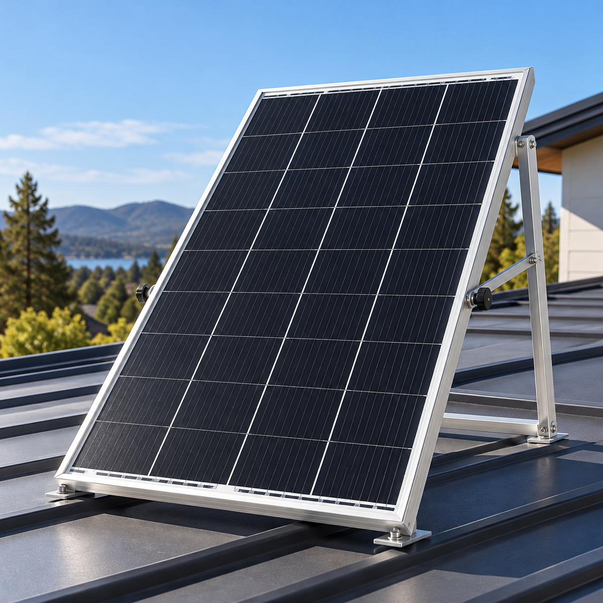 100W Monocrystalline Solar Panel Kit – Adjustable Kickstand, 50 ft Cable, MC4 Connectors