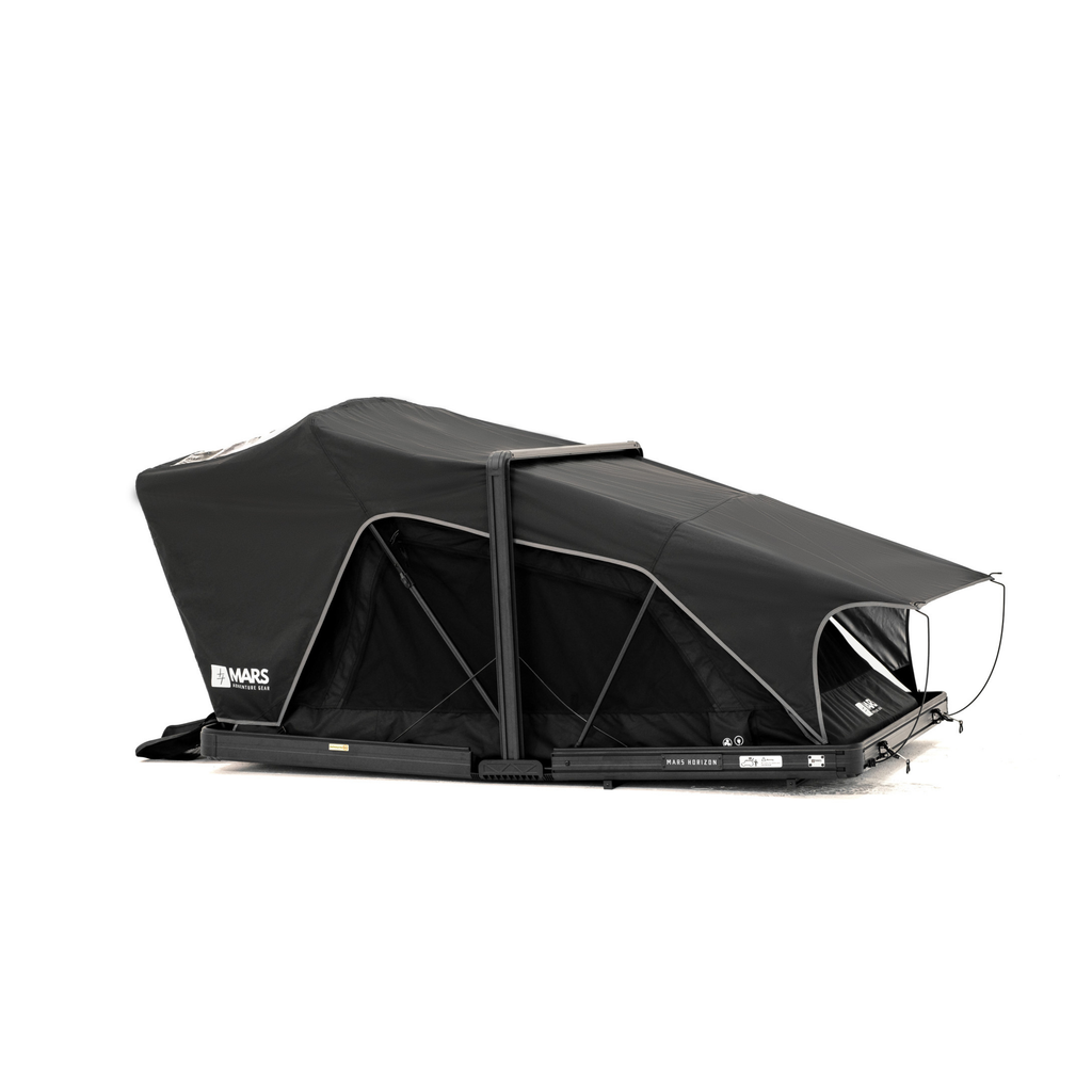 Fold-Over Hardshell Rooftop Tent – Sleeps 2, Telescopic Ladder, Insulation Liner, LED Light Bar