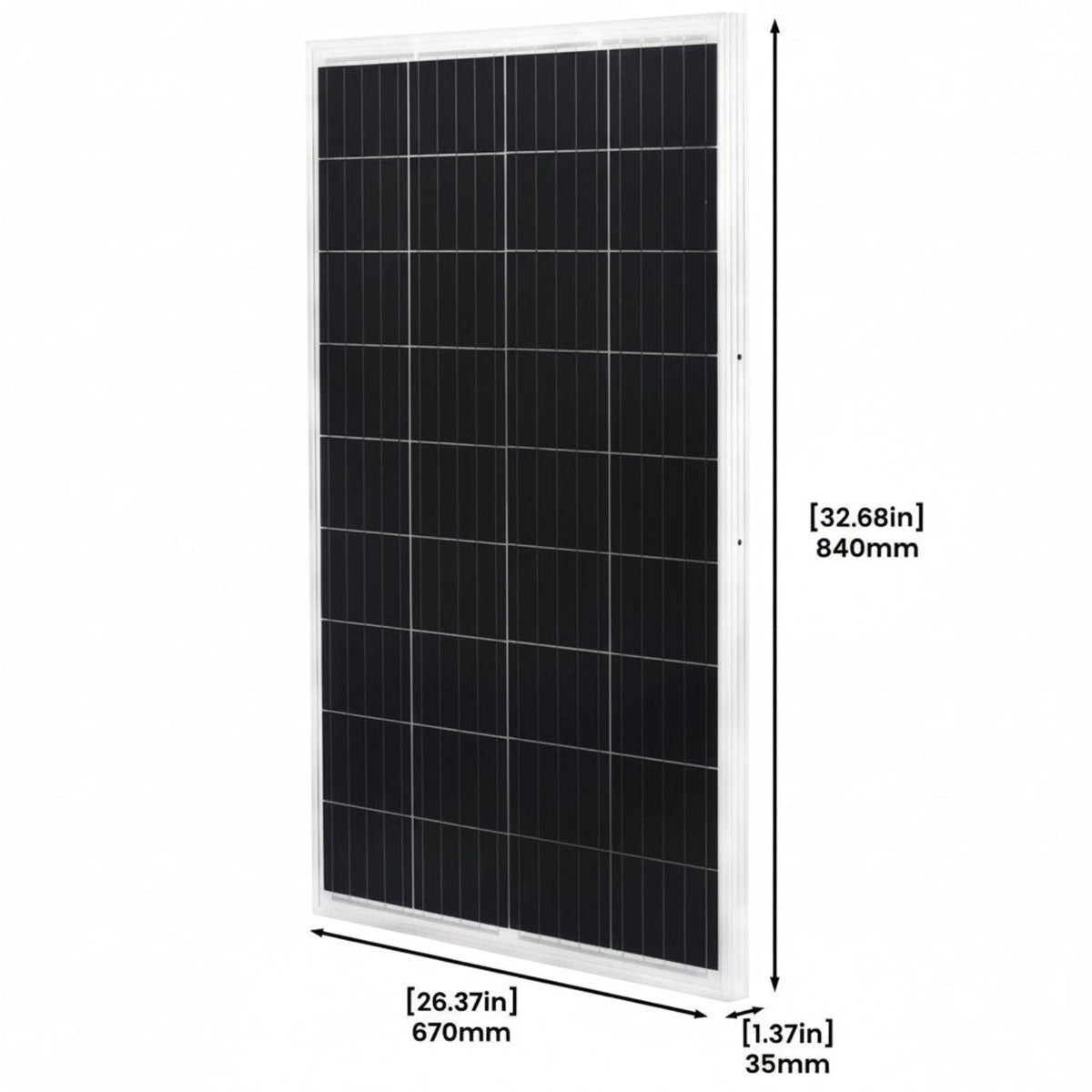 100W Monocrystalline Solar Panel Kit – Adjustable Kickstand, 50 ft Cable, MC4 Connectors