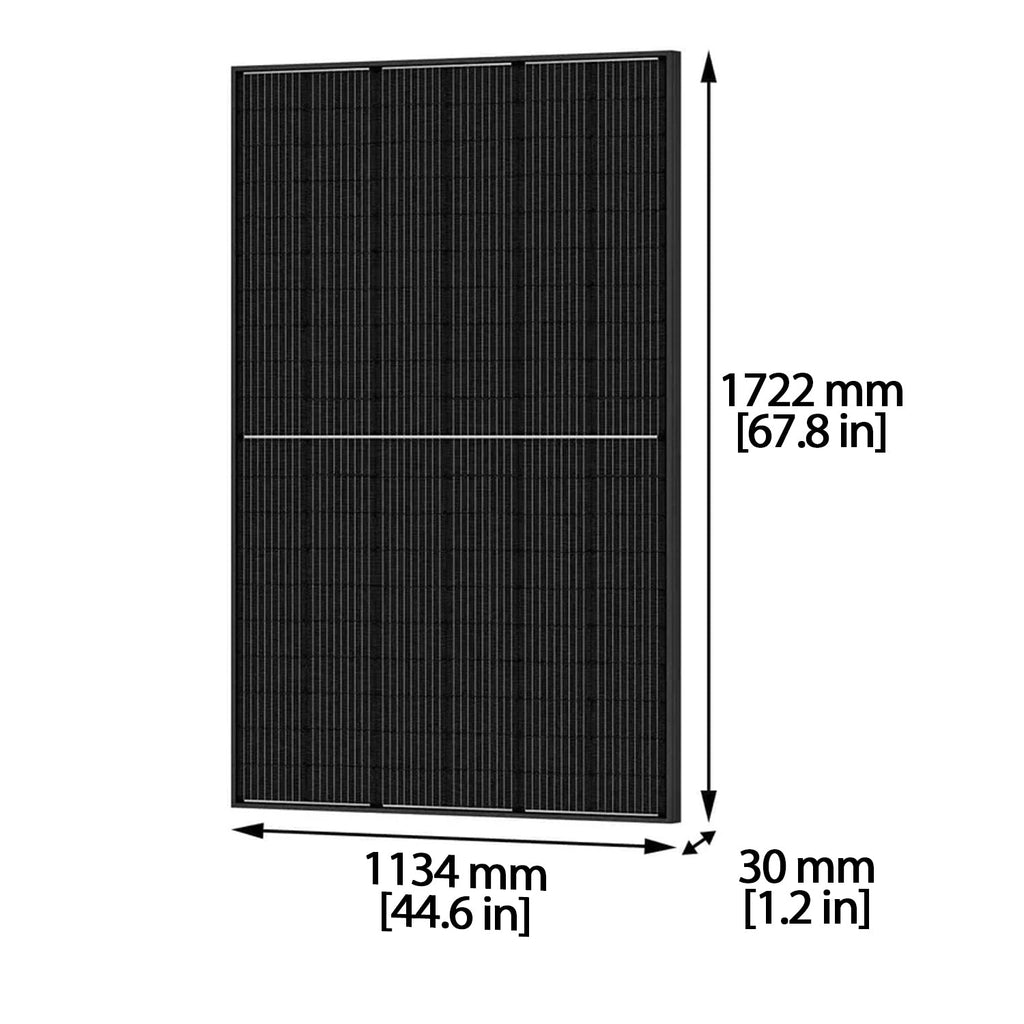 440W Bifacial N-Type TOPCon Solar Panel (2-Pack, 880W Total) – Black Aluminum Frame, MC4 Connectors